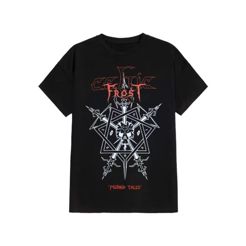Sommer Celtic Frost Morbid Tales Peripherer Musterdruck Sommer Luxusmarke Herren- und Damen-T-Shirts Kurze Ärmel