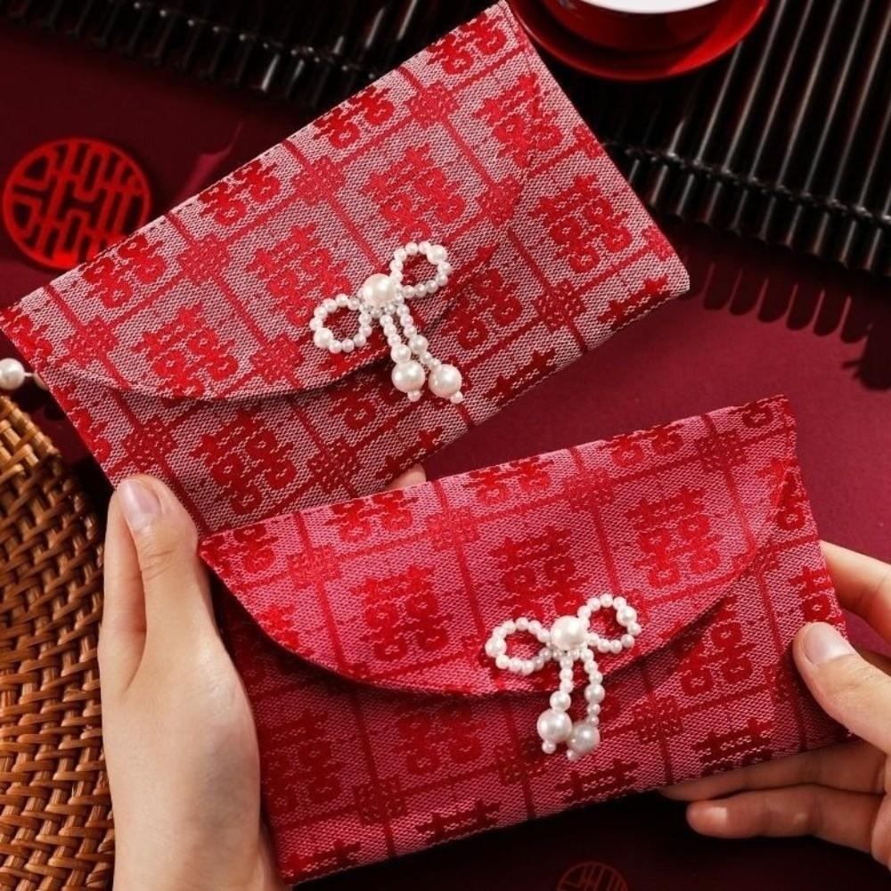 Chinese Style Wedding Red Envelope Magnetic Snap Traditional New Year Gift Bag Blessing Hongbao Lucky Money Packet
