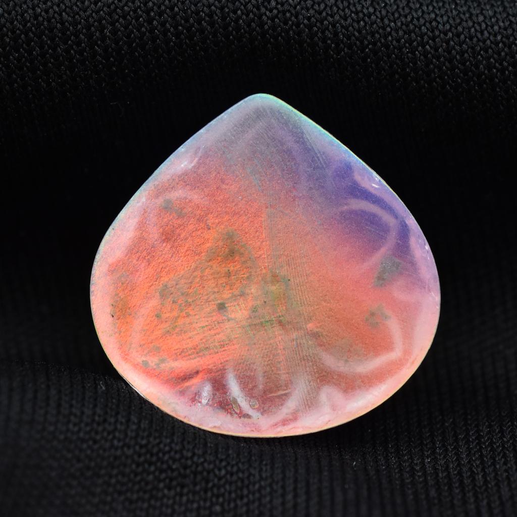 Lab-Created Opal Loose Gemstone Pear Cut 9.65 ct Multi-Color October Birthstone for Gem Collections