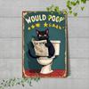 Vintage Metal Sign Funny Animal Bathroom Wall Decor Home Art Tin Plate