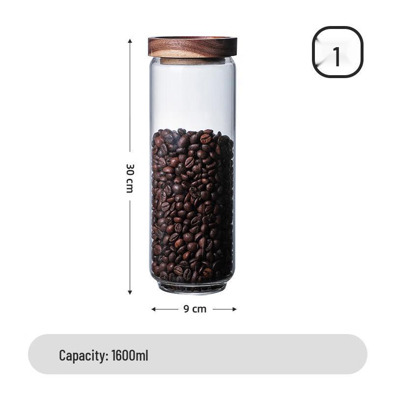 Glass Storage Jar with Acacia Wood Lid