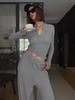 Lazy Style Two Piece Set 2026 Spring Summer Henley Neck Crop Top Jogger Pants Tracksuit for Women