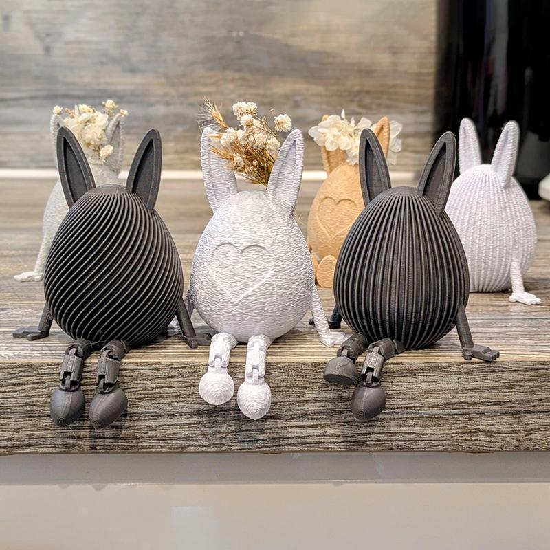 New 3D Easter Rabbit Egg Model With Joints Egg Ornament Articulated Egg Statue Home Office Decor Easter Decor Perfect Gift