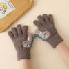 Warm Winter Dinosaur Gloves Thicken Knitted Gloves Cute Kids Full Finger Mittens  Children