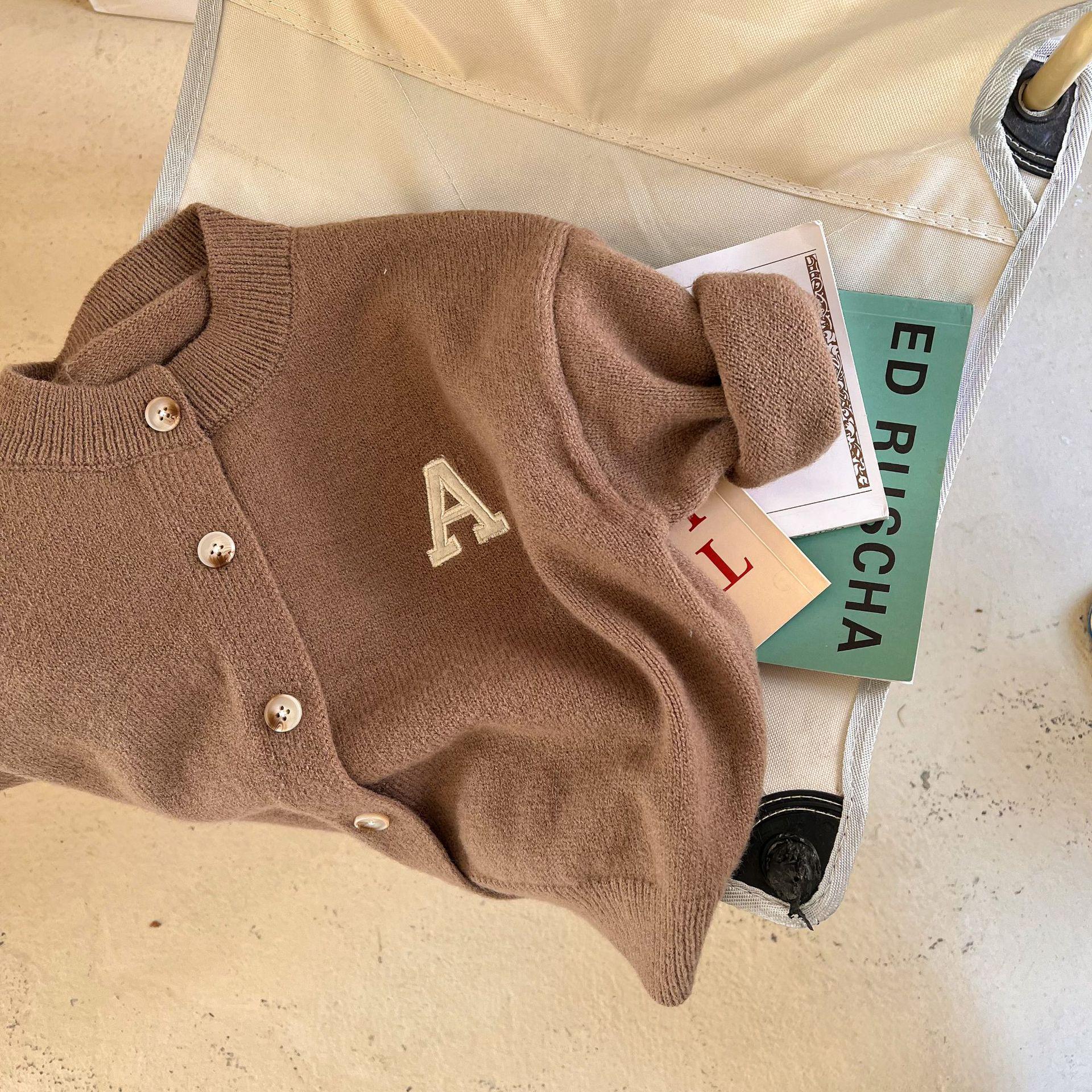 

Мягкий детский кардиган унисекс - Однотонный, Вязаный, для Весны и Осени 2025 130 cm