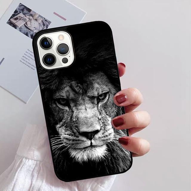 Lion Alpha Male Cub Phone Case for iPhone 11 12 13 14 Pro Max mini XR XS SE 2020 6 7 8 Plus Samsung S21 S22 Coque Fundas