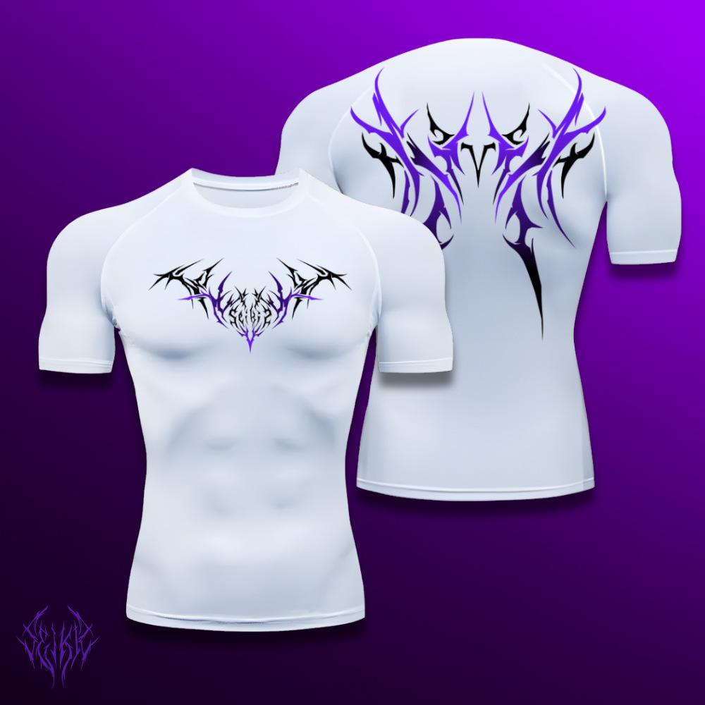 Ideal and stylish Fitness T-shirt met Korte Mouwen, Nauwsluitend, Buikcontrole, Trainen, Vormgevend, Ademend, Sneldrogend, Spier Training S