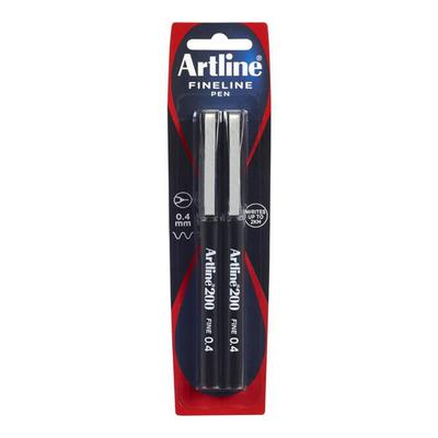 Artline 200 İnce Uçlu Kalem 0.4mm 2 adet (Siyah)