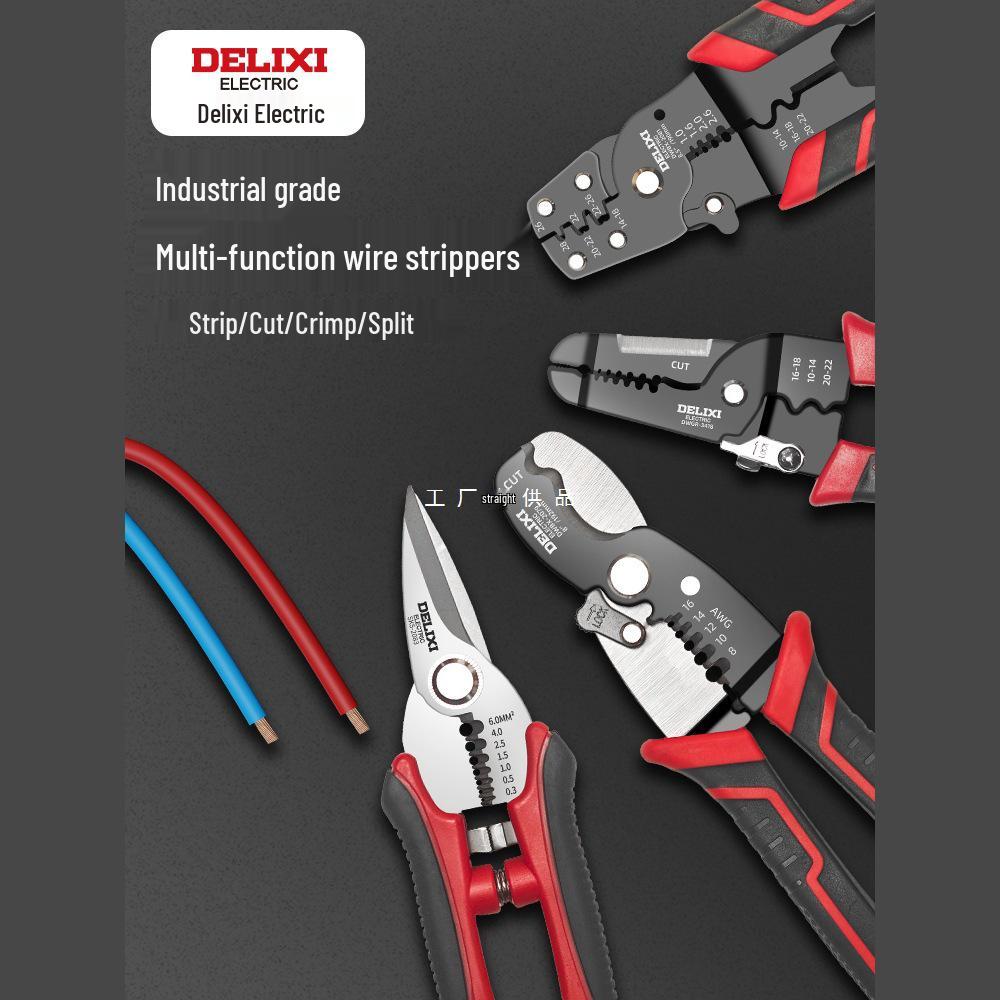 Delixi Multifunctional Electrician Wire Strippers and Crimping Pliers