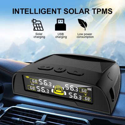 Univerzální monitor teploty pneumatik USB / Solární TPMS Automobilové příslušenství Systém monitorování tlaku v pneumatikách automobilu Digitální displej