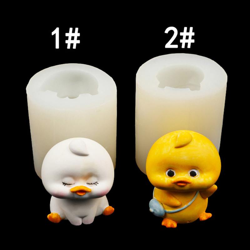 Cartoon Three-Dimensional Duckling Scented Candle Plaster Silicone Mold Decoration Chocolate Ice Cake Decoration Silicone