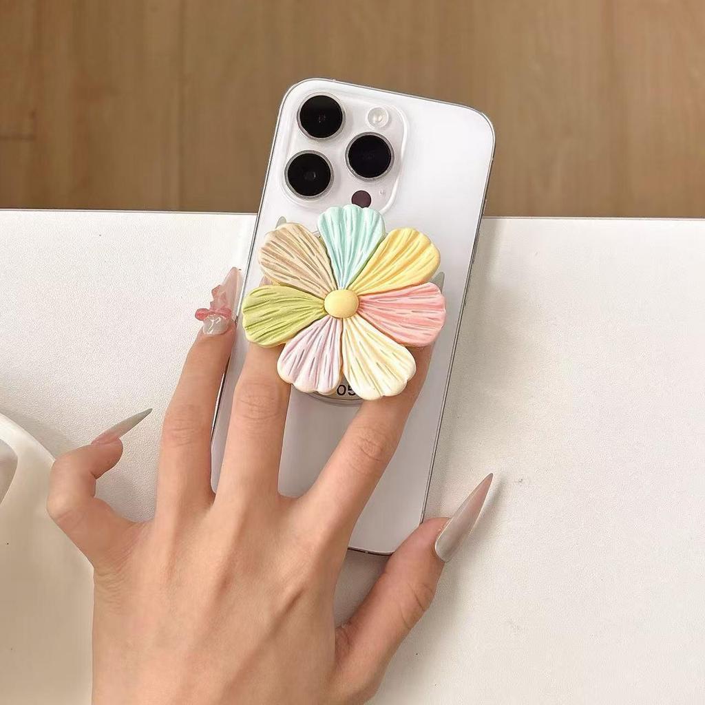Seven-Color Foldable Flower Phone Holder & Ring Bracket