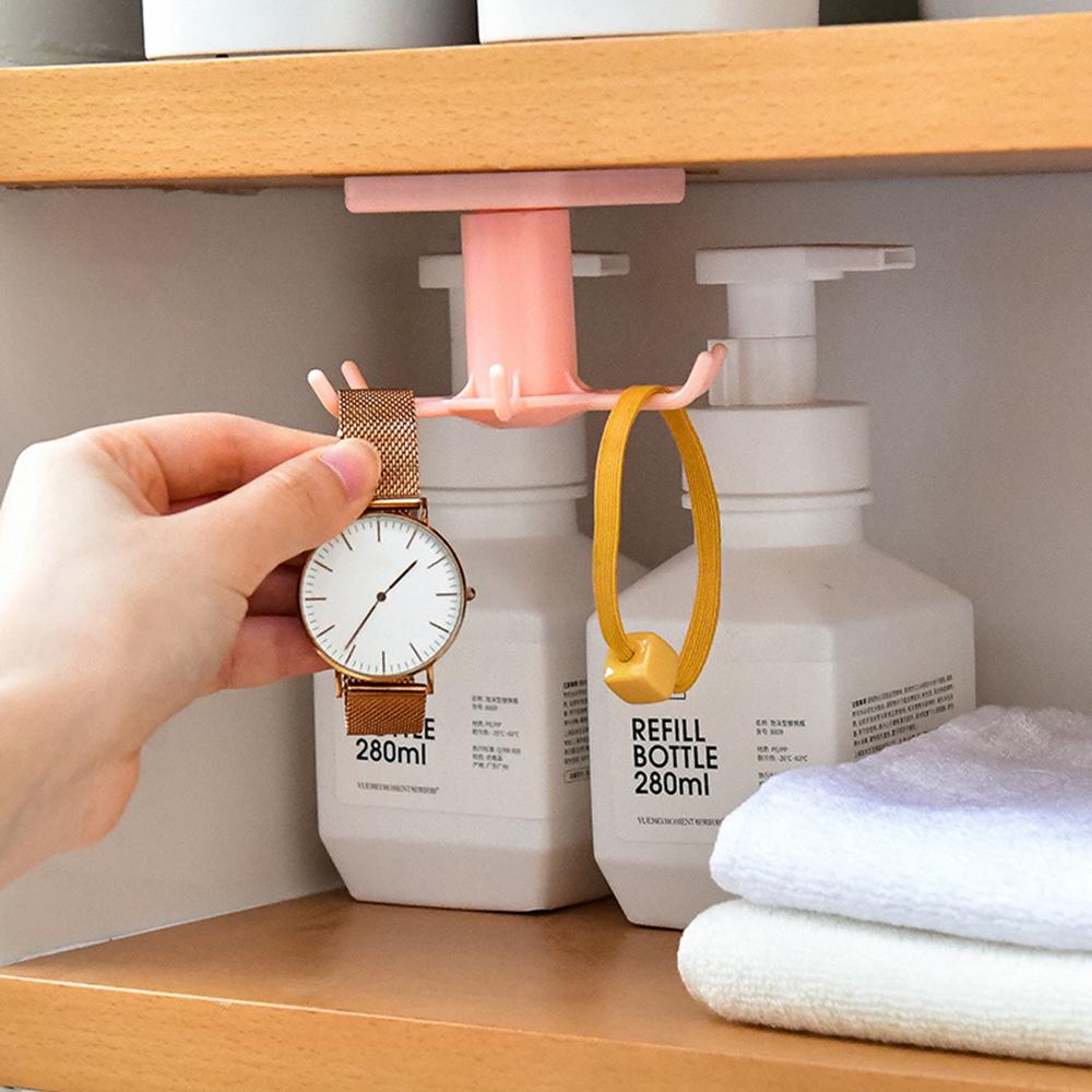 360 Degree  Rotating Utensil Rack Hook Holder Wall Kitchen Tool Storage Holders for Bathroom Cabinet Hanging Organizer