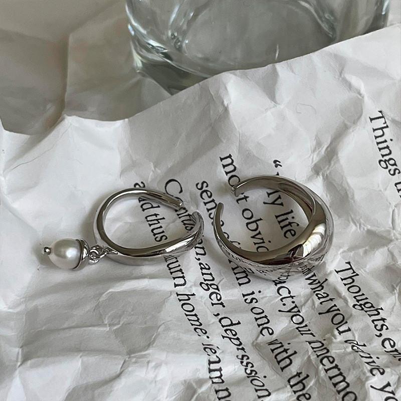 Minimalist Geometric Copper Pendant Ring For Women Stylish Ins Style Smooth Finish