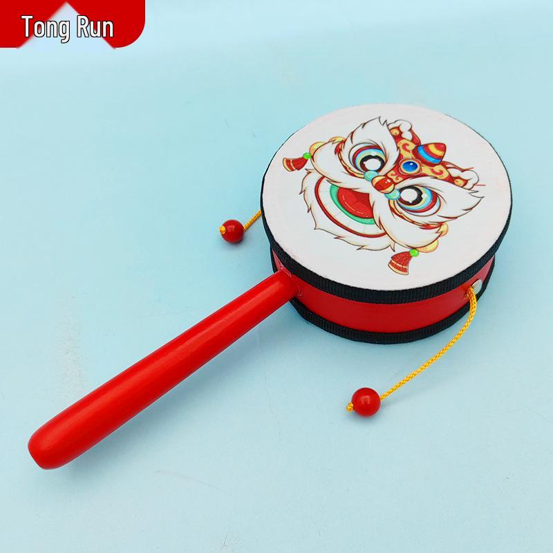 Cartoon Rattle Drum: Traditional Chinese Musical Toy for Babies