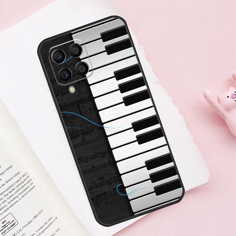 Piano keys Vintage Music Notes For Samsung Galaxy M13 M23 M33 M53 M30s M31s M32 M52 M12 M55 M15 M20 M21 M51 M34 M54 Case
