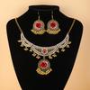 Bohemian Vintage Floral Necklace and Earring Set , Retro Ethnic Style Jewelry for Women