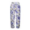 Women's Wide Leg Pants High Waist Casual Print Lace-up Elastic Waist Loose Casual Pants Cropped Pants