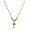 Chinese-style Vintage Pendant Necklace Stainless Steel Gold-color Plating Women's New Year Design Exquisite Simple Collar Chain