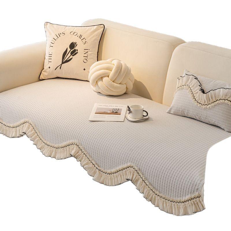 Light Luxury High-End Sofa Cushion Universal In All Seasons  New Cream Wind Special-Shaped Irregular Straight Row Cover Cloth Seat Cushion