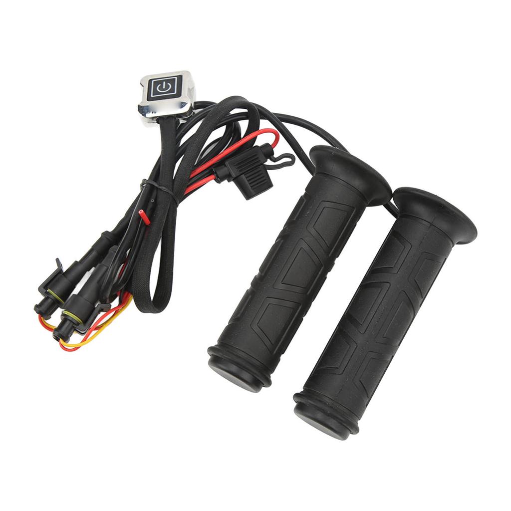 1Pair 12V Motorcycle Heated Handle Waterproof Electric Heated Handlebar Grips with Adjustable Temperature for ATV