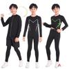 Quick Dry Compression Shirt Set Adult & Kids Long Sleeve Athletic Base Layer Fitness Training Sports Top