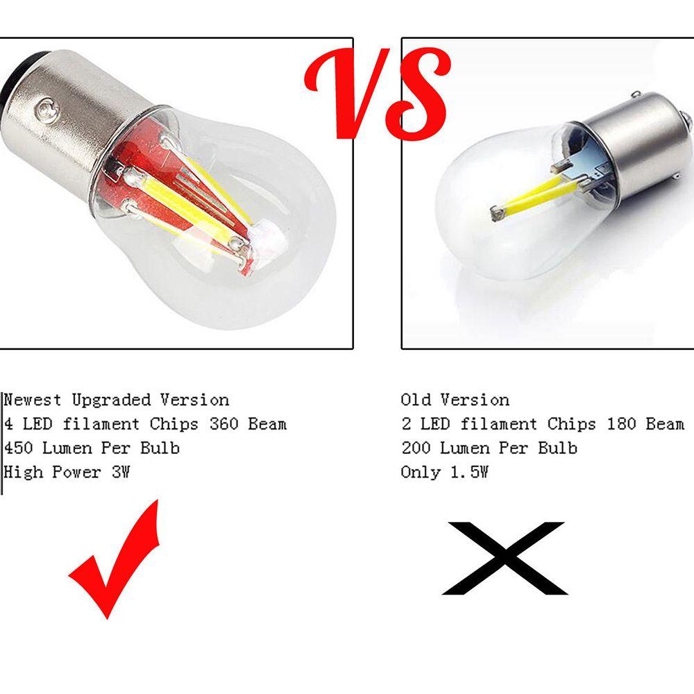 DRL Turn Brake 1156 BA15S P21W Car LED COB Bulb 4 Filament Reverse Lamp Signal Light