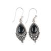Black Tourmaline Gemstone 925 Sterling Silver Jewelry Earrings1.9" Gift For Wife EE-85-19