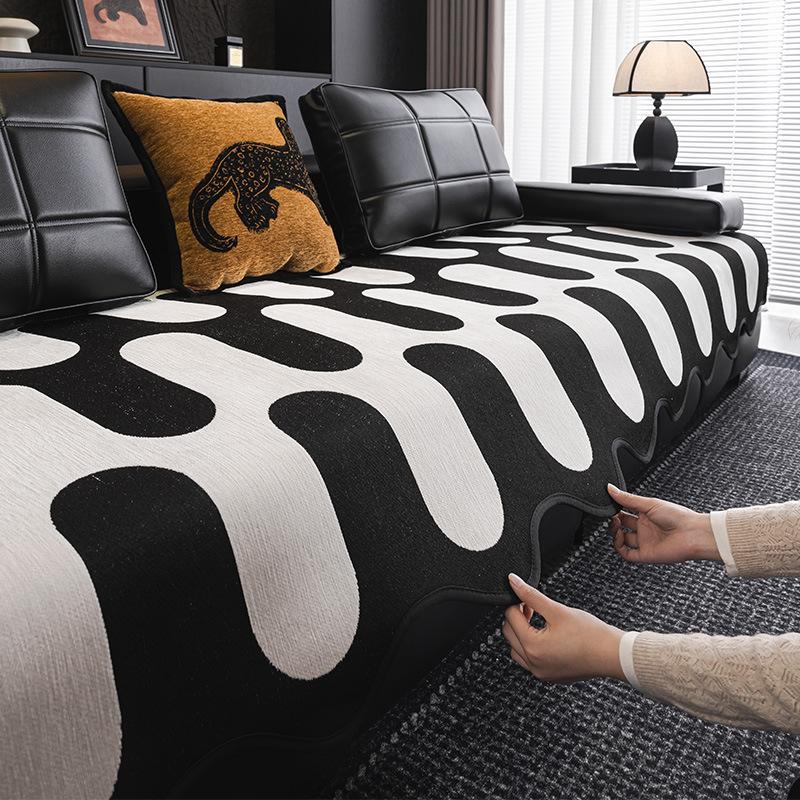 Medieval Special-Shaped Sofa Cushion, Universal Non-Slip Sofa Seat Cushion For All Seasons, One-Piece Straight Row Dirt-Resistant Leather Sofa Cover