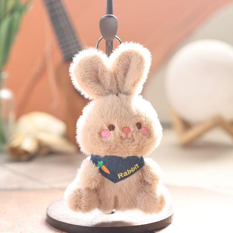 Cute Bunny Plush Keychain With Pp Cotton Filling For Kids And Teens