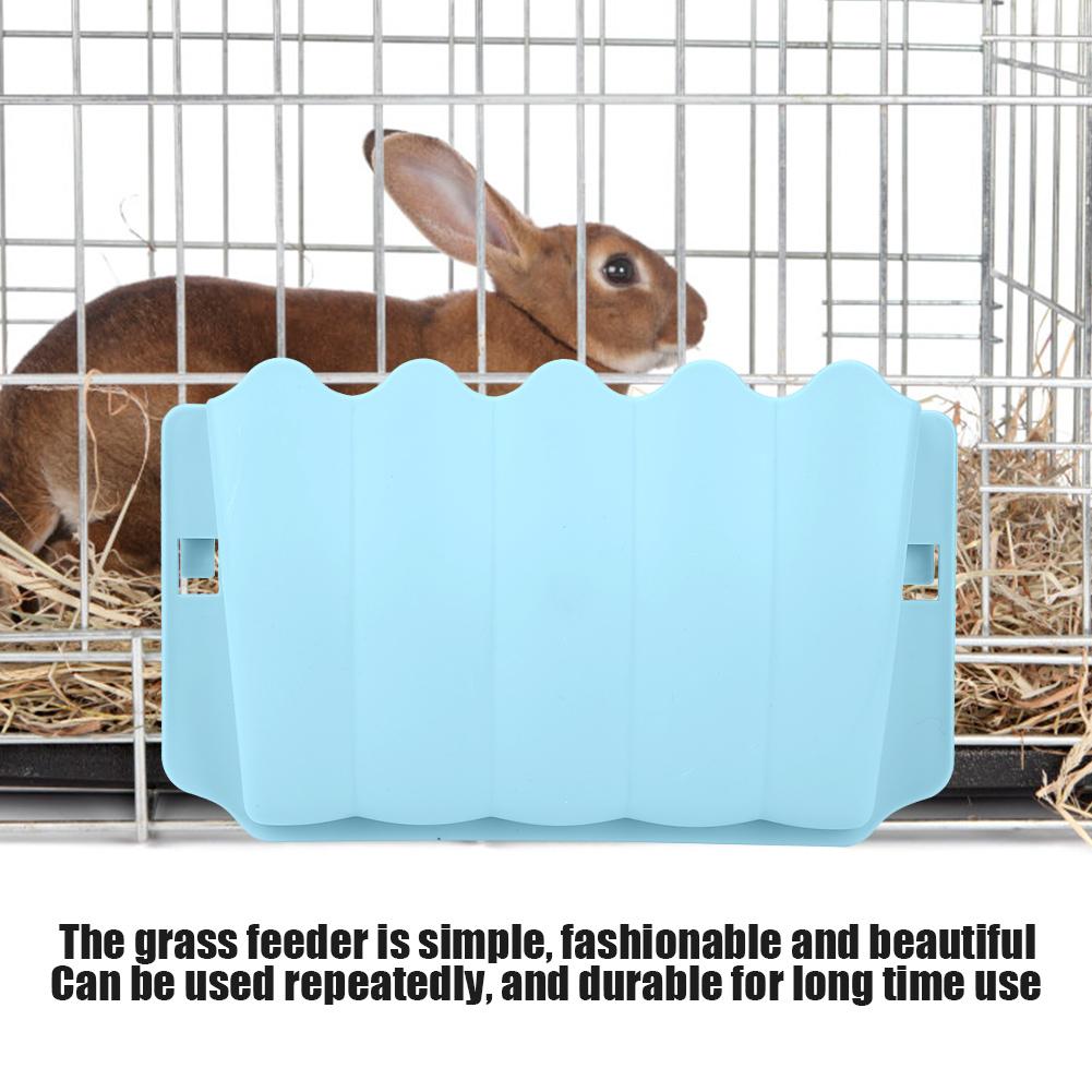 Simple Plastic Grass Feeder Pet Hay Bowl Dish Rack Holder Rabbit Rat(Blue)