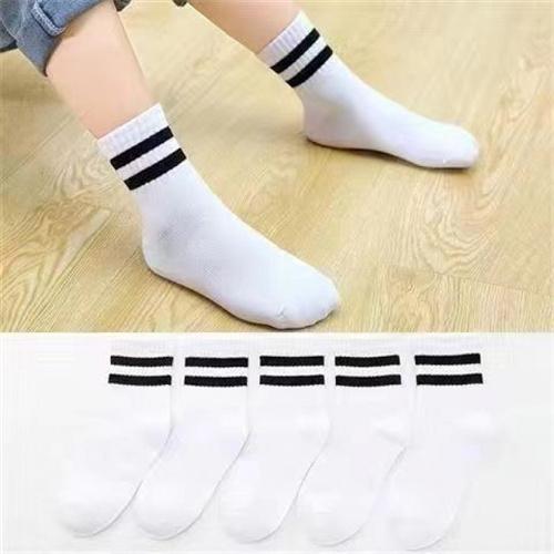 5Paare/Set 3-13 Jahre Baby Mädchen Jungen Lässige Sportsocken Einfarbig Weiche Baumwolle Vier Jahreszeiten Schulsocken Schwarz Weiß Grau Kinder Socken