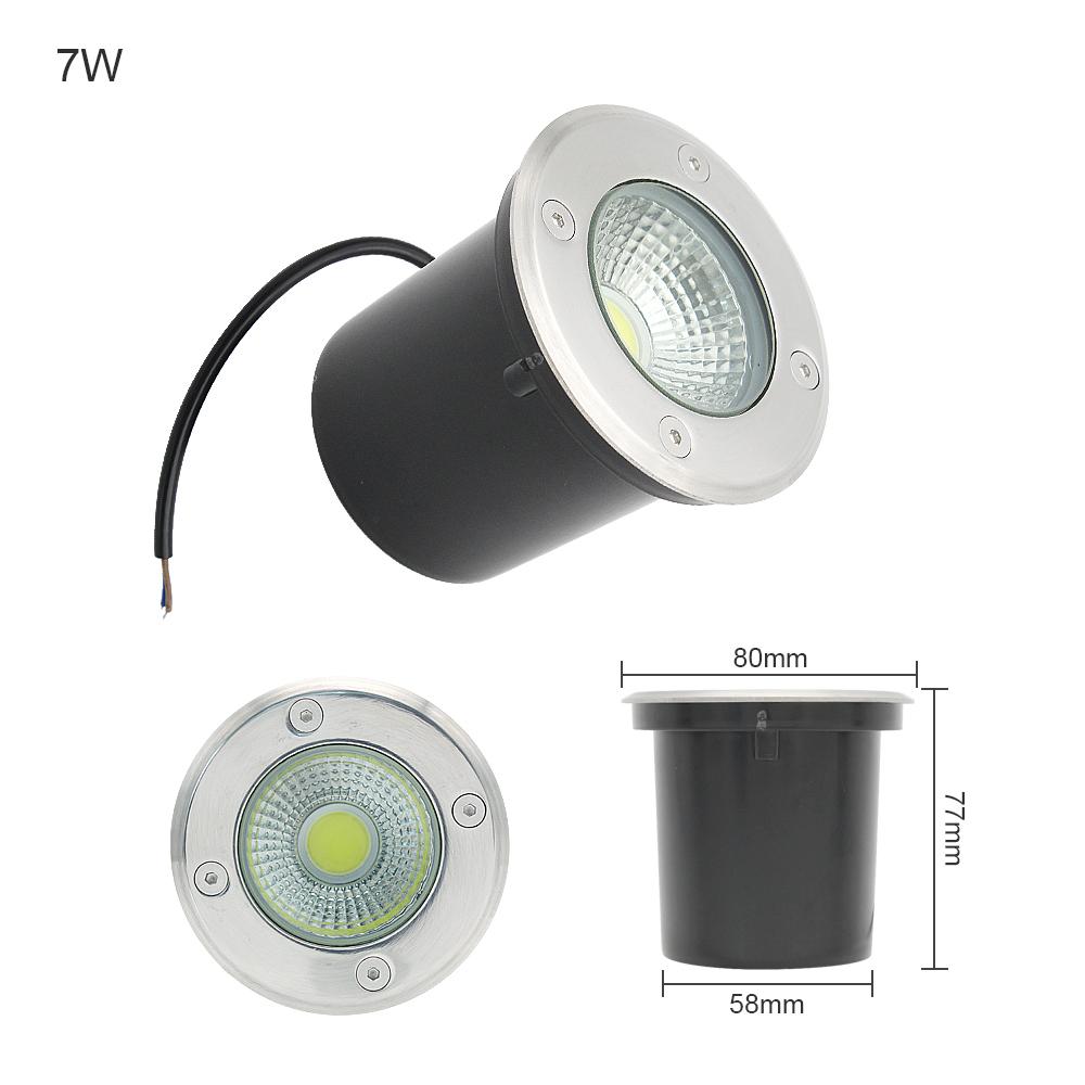 1pcs DC 12V 3W 5W 7W 9W COB LED Underground Light Bulb IP68 Waterproof Outdoor Buried Lamp for Ground Home Garden Landscape