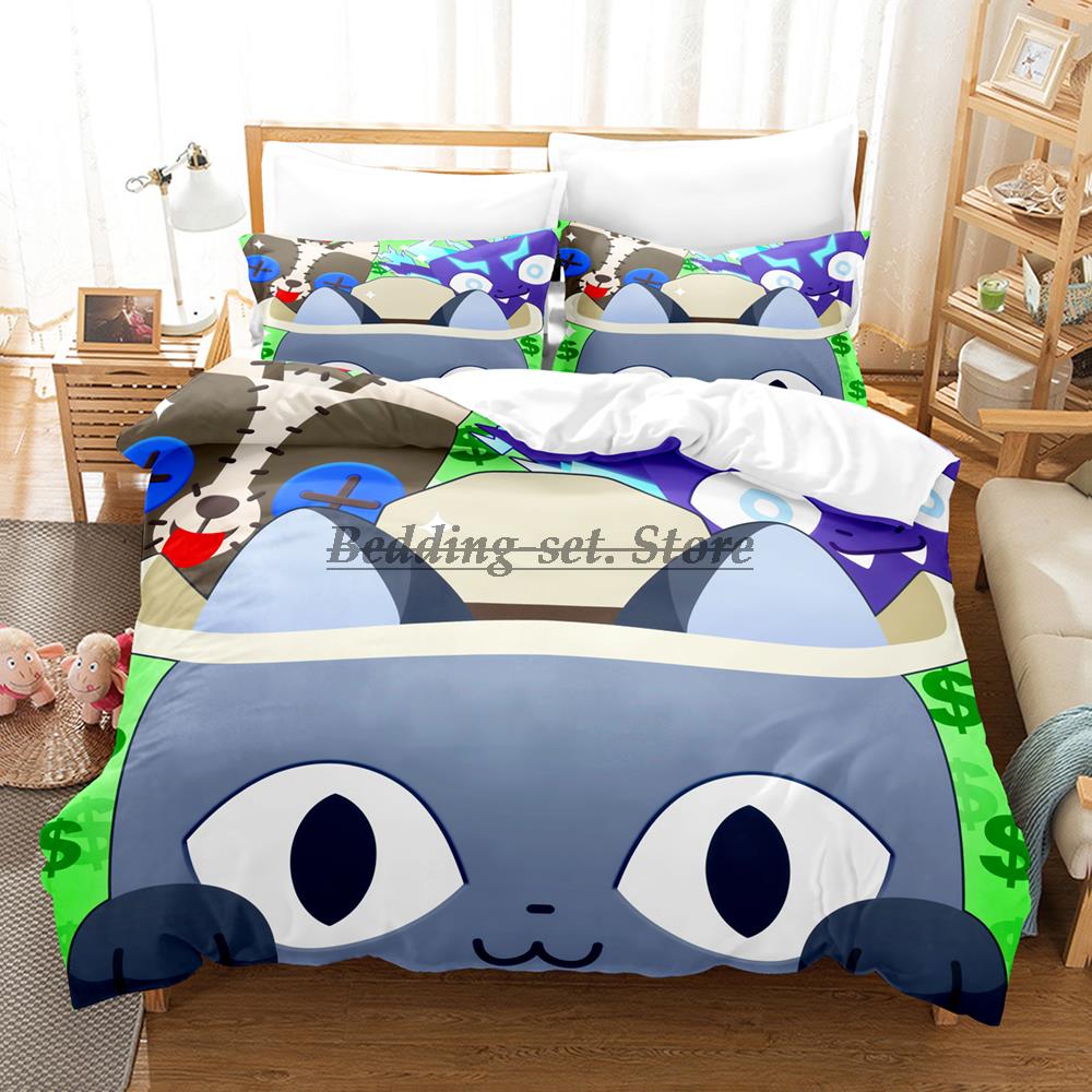 Katze Haustier Simulator X Bettwäsche Set Einzelbett Twin Full Queen King Size Bettset Aldult Kinder Schlafzimmer Bettbezug Sets Anime Bettlaken Set