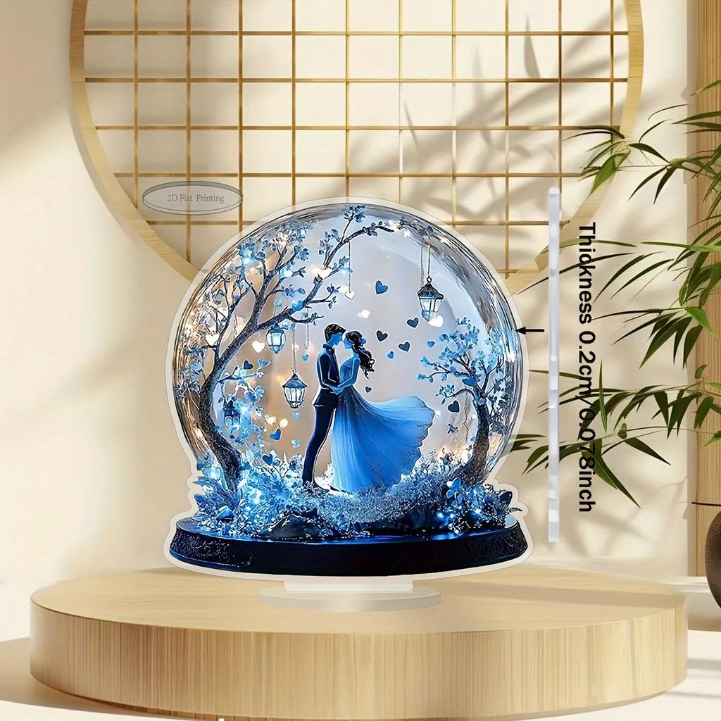 Couple Statue Decoration - Perfect for Valentine's Day, Nurseries, Home Desk Living Room Acrylic Decoration, Classic Style Home Decor for Living Room