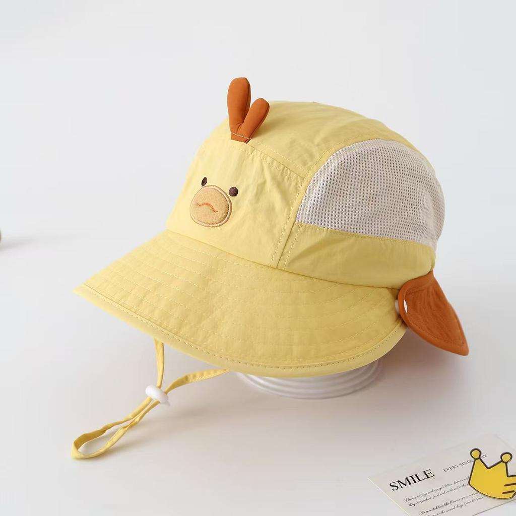 Cute Fishing Cap Children Breathable Protection UV Large Brim Beach Sun Hat Sunshade Quick Dry Mesh Cartoon Camping Bucket Cap