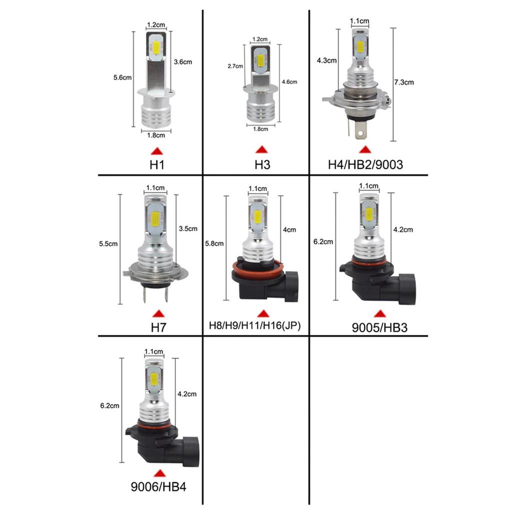 4PCS H7 LED H4 Headlight KIT Combo Bulbs High Low Beam Super Bright White 6000K 3000K Yellow 12000K Ice Blue Bulbs 7