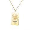 European 12 Constellations Stainless Steel Square Pendant Necklace for Men & Women - Retro Hip Hop Style Titanium Steel Jewelry