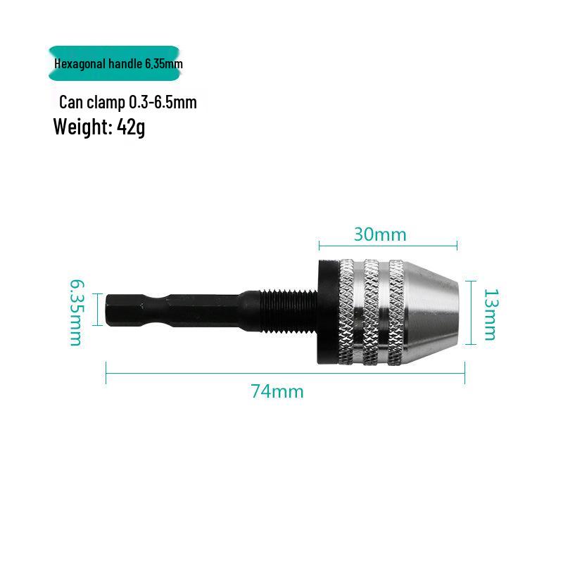 Self-Centering Electric Grinder Chuck with Three-Jaw Twist Drill Bits
