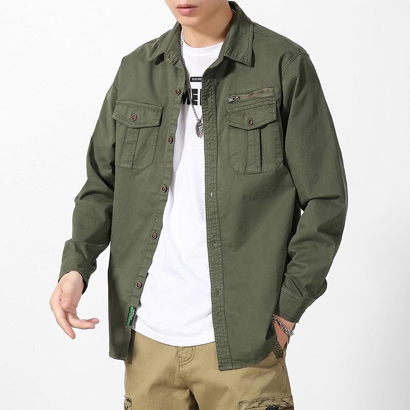 Shirt Men's Long Sleeved Casual Loose Jacket Men's Clothing