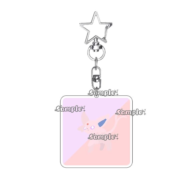 

Kawaii Anime Eevee Star Pendant Acrylic Keychain Glaceon Flareon Jolteon Espeon Cartoon Cute Jewelry Charm Gift for Friends Toys about 5cm