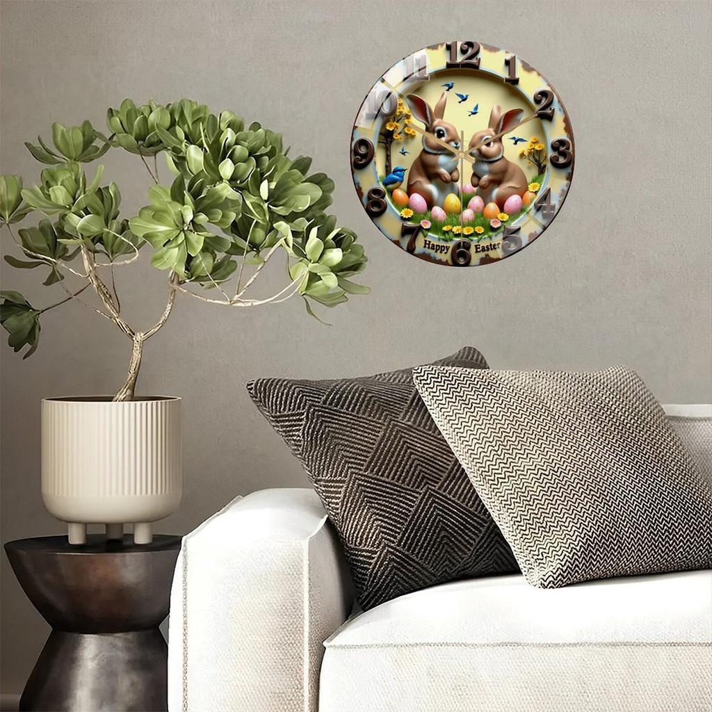 30x30cm Round Glass Wall Clock with Embossed Numerals for Textured Detail