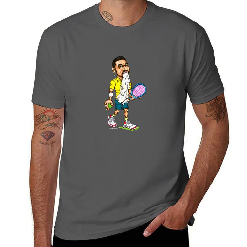 Nick Kyrgios Tennis T-shirt T Shirts For Man Pack Cotton T Shirts For Man Pack White Man T Shirt Cotton T-shirt
