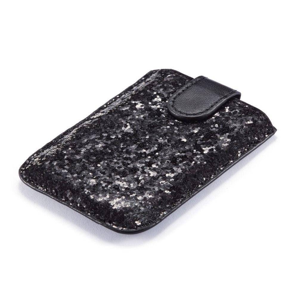 Adhesive Sticker RFID Blocking Credit Card Holder Glitter Bling Cell Phone Wallet Case  Bus Card
