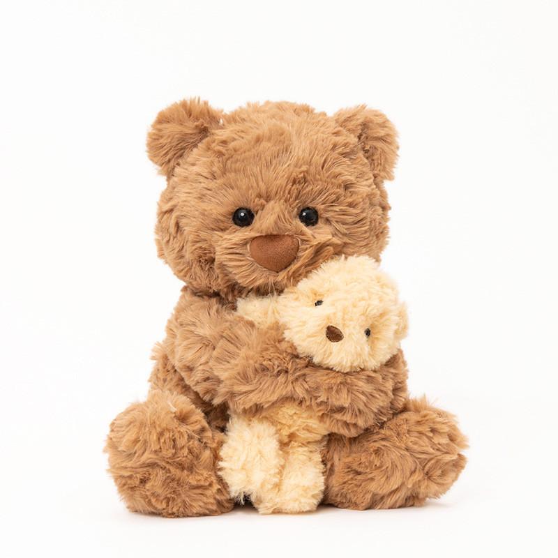 Plush Teddy Bear And Bunny Toy Set With Soft Short Plush For Kids Gift ParentBearDarkBrown