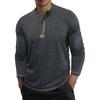 Herren Henley-Kragen Langarm T-Shirt Lässig Kariert Patchwork Oberteil