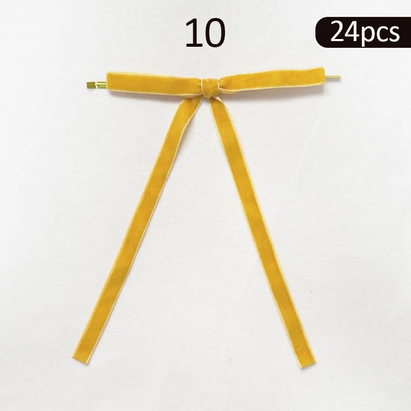 24pcs Velvet Bow Christmas Ribbon Decoration for Xmas Home Decor Tree Wreaths Gift Wrapping DIY Crafts Festive  2025 New Year