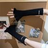 Winter Knit Trumpet Edge Trim Long Sleeve Arm Warmer Women Fingerless Gloves Thicken Outdoor Cycling Skiing Gloves