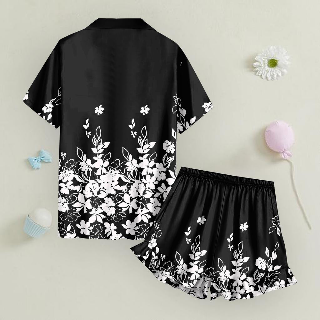 Children's Home Clothes Pajamas Set Short-sleeved Top Shorts Two-piece Set Outer Wear Play Cardigan Clothes