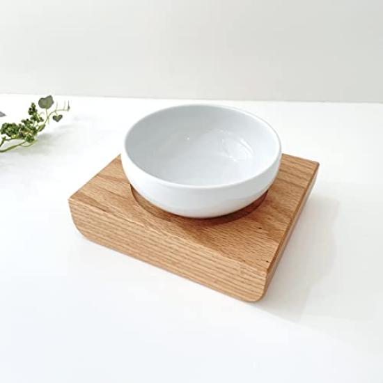 KATOMOKU Cat Feeding Table, 1-Piece, Oak, km-124OA